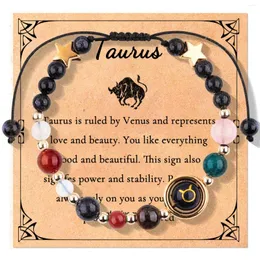 Strand Wg 12 Constellazioni Guarigione perle di pietra di cristallo perle bracciale compleanno doni zodiacali Oroscopo spirituale per le donne