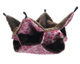 Cat Beds Furniture Hanging Cage Suspended Cute Warm Plush Ferret Squirrel Small Pet Hammock Nest Bed House Toy Sleep Print Bird 1473497