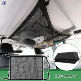 Organizer Car Organizer Cargo Net Mesh Ceiling Storage Pocket Interior Roof Bag Adjustable Breathable Stowing Tidying Pouch NetCar