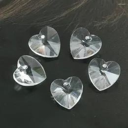 Żyrandol Crystal 10pc 15 mm laserowy fasetowany pryzmat clear love heart szklany girlandzka kurtyna biżuteria koraliki dystansowe lśniący słonecz