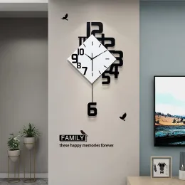 Uhren große Schwung Wanduhr Modernes Design Nordischer Stil Wohnzimmer Wanduhren Home Decor Moderne kreative Schlafzimmer Stille Wanduhr