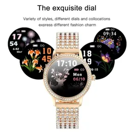 Smart Watch Женские женские чарки DiamondStudded Steel Band Watches IP68 водонепроницаемые бретельские расхода