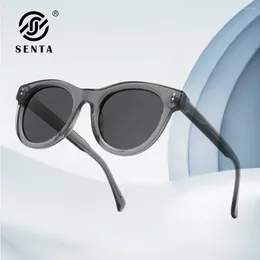 النظارات الشمسية Senta Retro Round UV400 استقطاب للنساء الرجال عتيقة الظلال الكلاسيكية أسيتات الأزياء العصرية