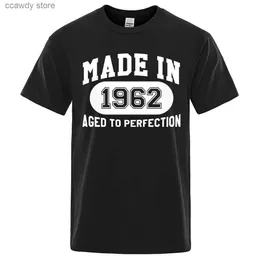 Men's T-Shirts Made In 1962 Aged To Perfection Men Women T Clothes Hip Hop Breathab Cotton Shirt Short Seve Tops Strtwear T-Shirt H240507