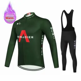 Winter Thermal Fleece Ineos Team Cycling Jersey Long Set MTB Cycle Clothing Sportswear Mountain Bike Clothes Ropa Ciclismo 240506