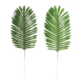 Decorative Flowers Artificial Green Palm Leave Imitation Faux Fake Tree Leaf Home Decoration Artifical Plant Jungle Party Tropical Leaves