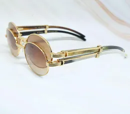 21s Oval 2020 Men Kvinnor Designer Solglasögon Wood Buffs Sunglass Buffalo Horn Shades Eyewear Gafas 00 HOMB6660996