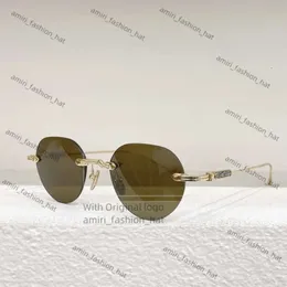 Solglasögon krom solglasögon Rimless Round Small Women Men Brand Designer Top Quality Metal Frame Pilis Sun Glasses Chromes Glasögon 4460