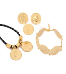 Ethiopian Gold Coin Jewelry Sets Ethiopian Coin Set Coin Necklace Pendant Earrings Ring Bracelet Jewelry6885859