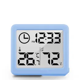 Multifunktionstermometer Hygrometer Automatisk elektronisk temperatur Fuktighet Monitor Klocka 3.2 tum stor LCD -skärm