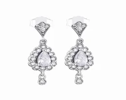 2018 Winter New Collection 925 Sterling Silver Tear Drop Dangle Earrings with Clear CZ Fits European P Style Jewelry Fashion Earrings7859789