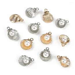 Charms 11 15mm 10st Alloy Metal Emamel Gold Shell Charm Pendant For DIY Pärlor örhänge Armband Halsbandsmycken Fynd som gör