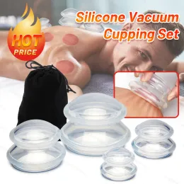 Medicine Silicone Vacuum Cupping Conjunto de massager para xícaras de costas Guasha Cup de sucção do corpo Ventosas Anticelulite Skin Lift Cupping Jars Slim