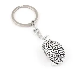 Keychains Lanyards 1Pc Vintage 3D Brain Keychain Anaical Organs Body Parts Keyring For Doctor Graduation Gift Jewelry Handcrafts E2579