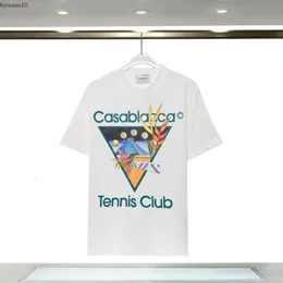 CLUBE DE TENNIS DE CASABLANC Camisetas de designer de camisetas de grandes dimensões para homens Casablanca Camisa Camiseta Modo Casual Tees Kleidung Street Summer Roupas 231