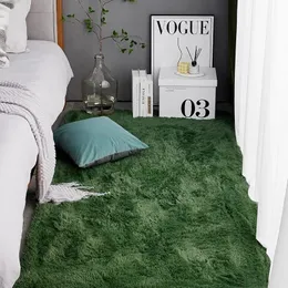 Luksusowa zielona sypialnia dywanów pełna nordyckiej ins stolika do kawy nocny dziewczyna pluszowa mata podłogowa 240424