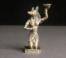 Esculturas artes raras coleta chinesa brinquedo quente cobre egípcio anubis presente estátua