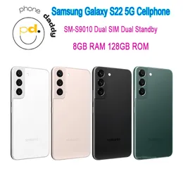 Originales Samsung Galaxy S22 SM-S9010 Entsperrte 5G-Mobiltelefon 6,1 "Snapdragon Octa Core 8 GB RAM 128 GB Mobilephone Dual Sim Dual Standby