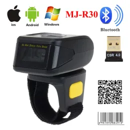 Scanners Eyoyo MJR30 Portable Bluetooth Ring 2D Scanner Barcode Reader för iOS Android Windows PDF417 DM QR -kod 2D Trådlös skanner