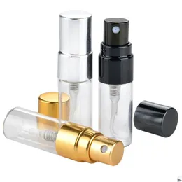 Garrafa de perfume 2022 novo l vidro recarregável por pulverizador de UV Pulverizador cosmético Spray atomizador Sier Black Gold Cap entrega de saúde B Dhodo