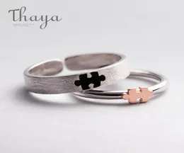 Thaya Rose Gold 3D Puzzle Rings Bijoux en Argent 925 Anel de dedão para mulheres feitas à mão Jóias Bijoux feminino5902636