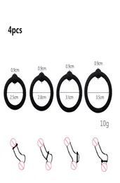 Silcone Penis Rings Set Cock Rings Penis Sleeve Penis Trainer Delay Ejaculation High Elasticity Time Lasting Sex Toys for Men7271826