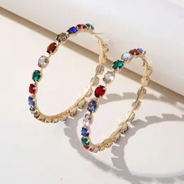 Brincos de diamante coloridos de alta qualidade Brincos de cristal com arco de luxo de luxo para brincos grandes jóias de charme de charme