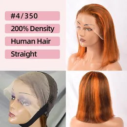 Смешайте оранжевый цвет кружево парик Bobohair, полный фронтальный бобо парик для волос с человеческими волосами, настоящие волосы, полные головные уборы короткие шорты Humanhair