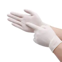 Rękawiczki 20pc białe lateksowe rękawiczki jednorazowe, wodoodporne rękawiczki do mycia naczyń, rękawiczki czyszczące domowe, rękawiczki tatuażowe, rękawiczki odporne na olej