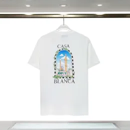Мужская футболка Casa Blanca Hot, продавая Casablanca Hot Sedell Pressated Fit Fit Print Print Casa мужская и женская модная рубашка с короткими рубашками 349