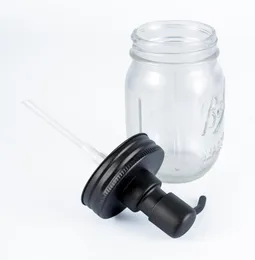 Black Mason Jar Soap Dispenser Rust Proof 304 Stainless Steel Home Decor Liquid Lotion Dispenser Housewarming gifts Jar not includ8317584