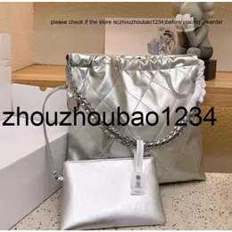 CF Top Chanellies Quality Bags Women Crossbody Lady Tote Tasche berühmte Diamantgitter Große Silber Einkaufstasche 36 cm