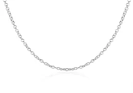 925 Necklace Chain Silver Chain Fashion Jewelry Sterling Silver EP Link Chain 1mm Rolo 16 24 pollici8984565