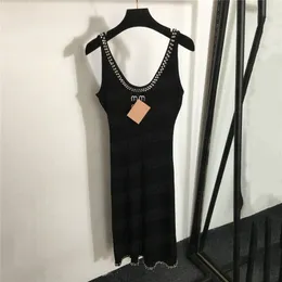 럭셔리 라인 스톤 슬링 드레스 여성 니트 스커트 깊은 V 목 섹시 드레스 파티 나이트 클럽 여름 스커트 옷