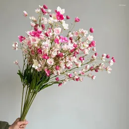 Декоративные цветы 4pc искусственный колокол цветочный цветок лилия из долины шелк свадебный декор Орхидея Аранжировки домашнее украшение цветочные