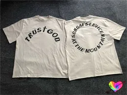 Herr t-shirts 2024 Löst fit Trust God T män kvinnor hiphop söndag service turné t-shirt tryckt tag toppar sommaren korta seve h240507