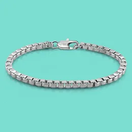 Ankunft Unisex 925 Sterling Silber Armband Klassiker 3 -mm -Box -Kette Armreifen minimalistische männliche weibliche Schmuckparty Geschenke 240423