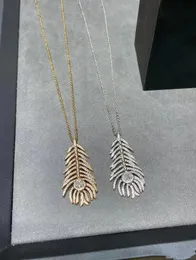 Bouchero Silver Necklaces Plume de Paon Peacock Feathers 디자이너 로고 럭셔리 고급 보석 다이아몬드 포장 웨딩 반지 커플 크리에이티브 큰 반지