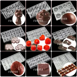 Moulds 22 Style Polycarbonate Chocolate Molds Baking Mold Cake Sweets Candy Chocolate Bar Mould Confectionery Tools Bakeware