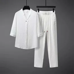 Camisetas calças 2024 Summer Men Moda Sportswear Men sets casuais de tshirts camisetas de moda masculina e calças em tamanho real m4xl 240416