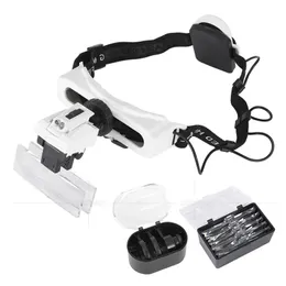 Illuminated Headband Magnifier with LED Light Lamp Jewelry Magnifying Glasses Loupe Third Hand f Soldering Tattoo Repairing Tool