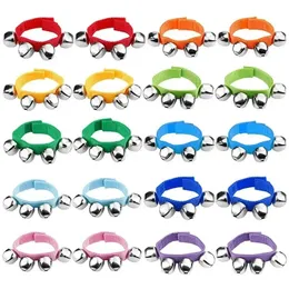 20pcs Hand Held Tambourine Metal Bell Rattle Ball Percussion for KTV Party Kid Game Toy Musical Instrument Birthday Gift