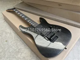 الغيتار مخصص المعادن الرمادية 6string جاك الكهربائية الغيتار ، الأجهزة السود