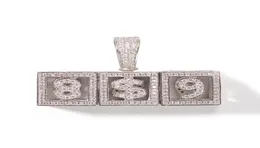 AZ 09 Custom Name Cube Letters Colence для мужчин Женщины Золотые серебряные ювелирные изделия с помощью веревочной цепи8799829