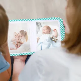赤ちゃんのためのアルバムフォトアルバムベビーブック1年目の布PVCパーソナライズされた写真