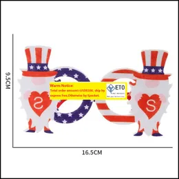Праздничная вечеринка поставляет США Патриотические очки Рамки 4 -й из JY Parade Американский флаг День Независимости День вечеринки Стекло Defore Dhdi9 ZZ