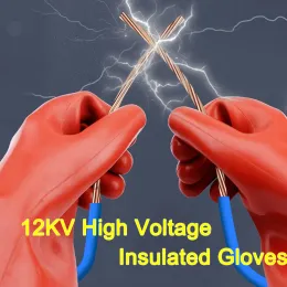 Handschuhe Isolation Sicherheitsarbeit Handschuhe 12 kV Hochspannung Elektrische Anti -Elektroarbeit Leckage Prevention Gummihandschuhe