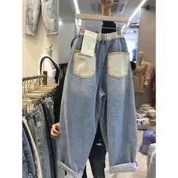 Arrivo Autumn Winter Women Women Cotton denim pantaloni a lungo lunghezza elastico pantaloni harem sciolti jeans casual p292 240430