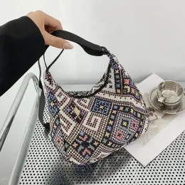 Frauen Leinwand Einkaufstaschen Druckdesigner Damen Casual Handtaschen Umhängetasche große Kapazität Crossbody Taschen wiederverwendbare Einkaufstaschen
