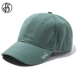 Ball Caps FS 2023 Summer Green Baseball Cap For Men Simple Streetwear Women Caps Adjustable Snapback Hip Hop Trucker Hat Gorra Mujer Y240507